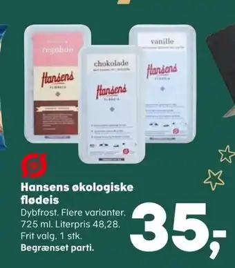 Kvickly Hansens økologiske flødeis tilbud
