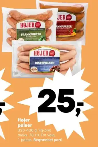 Kvickly Højer pølser tilbud