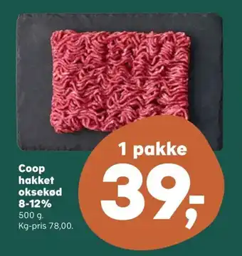 Kvickly Coop hakket oksekød 8-12% tilbud