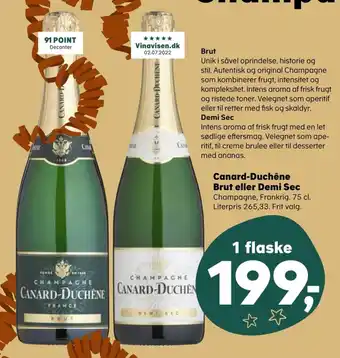 Kvickly Canard-Duchêne Brut eller Demi Sec tilbud