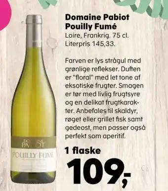 Kvickly Domaine Pabiot Pouilly Fumé tilbud