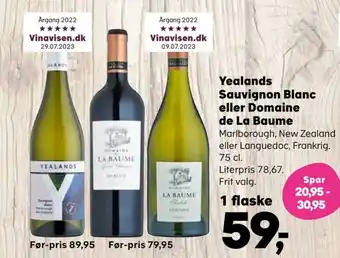 Kvickly Yealands Sauvignon Blanc eller Domaine de La Baume tilbud