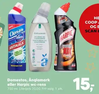 Kvickly Domestos, Änglamark eller Harpic wc-rens tilbud