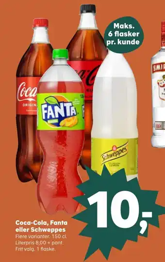 Kvickly Coca-Cola, Fanta eller Schweppes tilbud