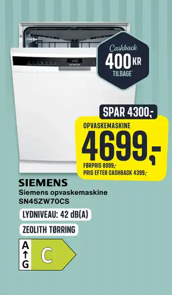Skousen Siemens opvaskemaskine sn45zw70cs tilbud