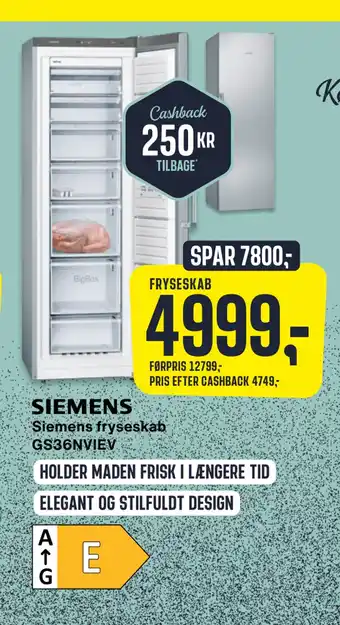 Skousen Siemens fryseskab gs36nviev tilbud