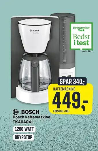 Skousen Bosch kaffemaskine tka6a041 tilbud