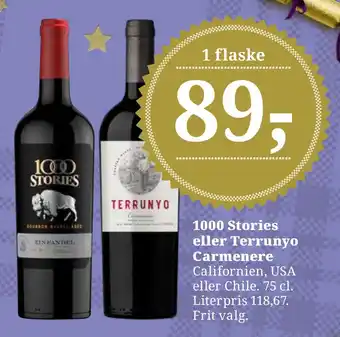 Dagli'Brugsen 1000 stories eller terrunyo carmenere tilbud