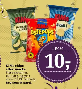 Dagli'Brugsen Kims chips eller snacks tilbud