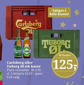 Dagli'Brugsen Carlsberg eller tuborg 30 stk kasse tilbud
