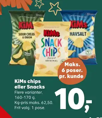 SuperBrugsen Kims chips eller snacks tilbud