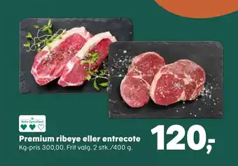SuperBrugsen Premium ribeye eller entrecote tilbud