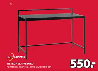 JYSK Tistrup skrivebord tilbud