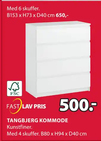 JYSK Tangbjerg kommode tilbud