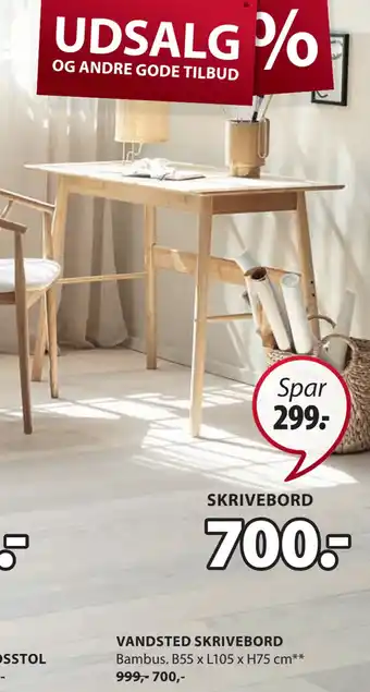 JYSK Vandsted skrivebord tilbud