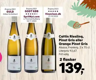SuperBrugsen Cattin riesling, pinot gris eller orange pinot gris tilbud