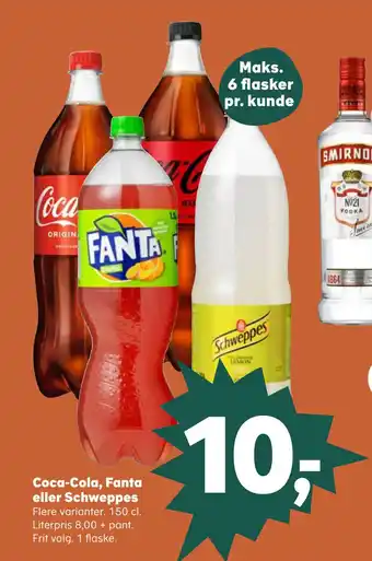 SuperBrugsen Coca-cola, fanta eller schweppes tilbud