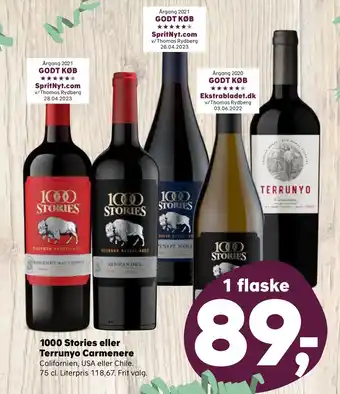 1000 stories eller terrunyo carmenere