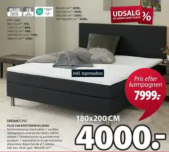 JYSK Plus c60 kontinentalseng tilbud