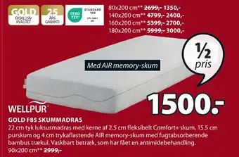 JYSK Gold f85 skummadras tilbud