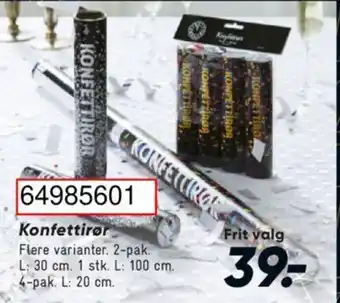 Bilka Konfettirør tilbud
