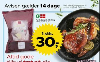 Fersk dansk hel kylling