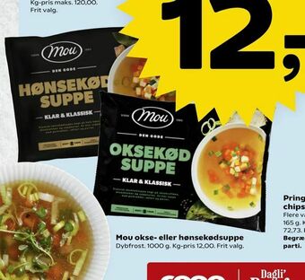 Dagli'Brugsen Mou okse- eller hønsekødsuppe tilbud
