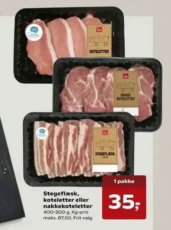 Stegeflæsk, koteletter eller nakkekoteletter
