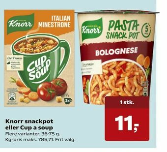 Dagli'Brugsen Knorr snackpot eller Cup a soup tilbud