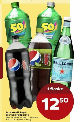 Kvickly Faxe Kondi, Pepsi eller San Pellegrino tilbud