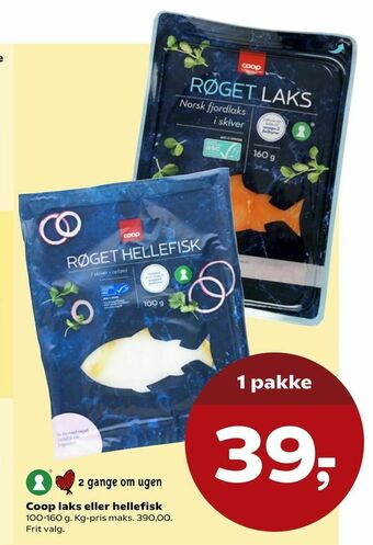 Kvickly Coop laks eller hellefisk tilbud
