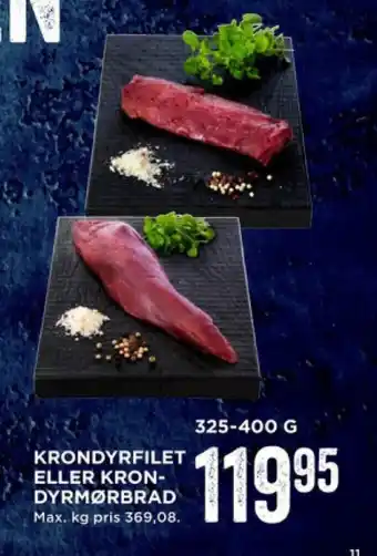 KRONDYRFILET ELLER KRON-DYRMØRBRAD