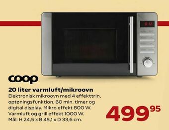 20 liter varmluft/mikroovn