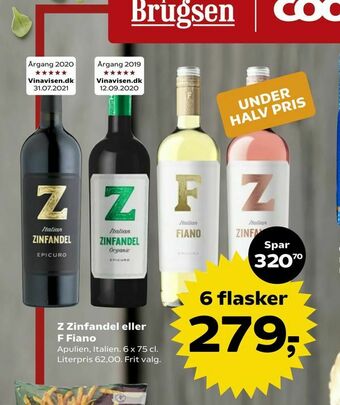 Kvickly Z Zinfandel eller F Fiano tilbud