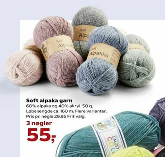 Kvickly Soft alpaka garn tilbud