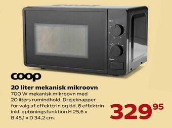 Kvickly 20 liter mekanisk mikroovn tilbud