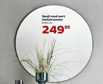 Kvickly Spejl med sort metalramme tilbud