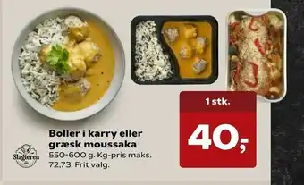 SuperBrugsen Boller i karry eller græsk moussaka tilbud