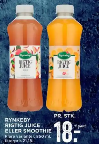 MENY RYNKEBY RIGTIG JUICE ELLER SMOOTHIE tilbud