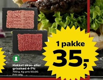 SuperBrugsen Hakket okse- eller grisekød 4-7% tilbud
