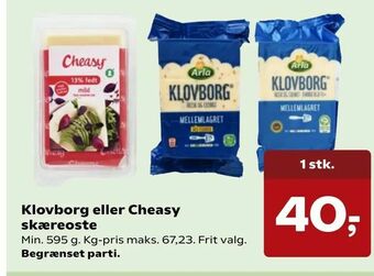 SuperBrugsen Klovborg eller Cheasy skæreoste tilbud
