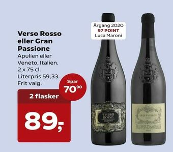 SuperBrugsen Verso Rosso eller Gran Passione tilbud