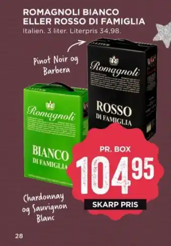MENY ROMAGNOLI BIANCO ELLER ROSSO DI FAMIGLIA tilbud