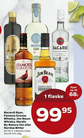 SuperBrugsen Bacardi Rom, Famous Grouse Whisky, Jim Beam Whisky, Nordic By Nature Gin eller Nordsø Bitter tilbud