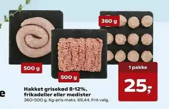 SuperBrugsen Hakket grisekød 8-12%, frikadeller eller medister tilbud