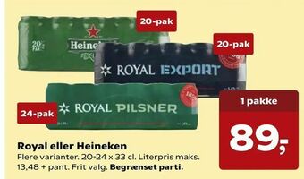 SuperBrugsen Royal eller Heineken tilbud