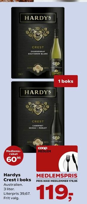 SuperBrugsen Hardys Crest i boks tilbud