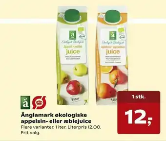 Änglamark økologiske appelsin- eller æblejuice
