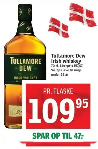 SPAR Tullamore Dew Irish Whiskey 70 cl tilbud