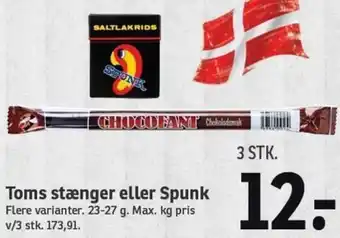 SPAR Toms Stænger Eller Spunk 23-27g tilbud